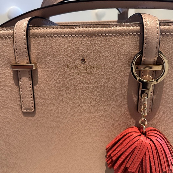 kate spade Blush Pink Leather Satchel with Red Tassel Charm - Picture 2 of 10